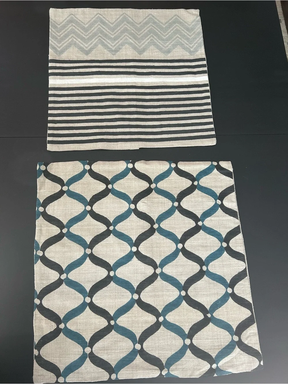 West Elm Set of 2 Silk Decorative Pillow Covers | Modern Geometric | NWOT